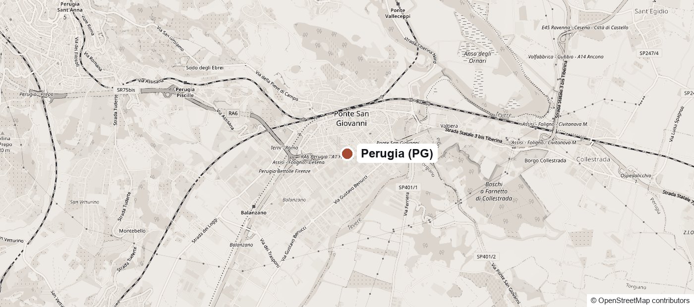 Mappa: Impronta Creativa, Via Catanelli 34, 06135 Ponte San Giovanni, Perugia