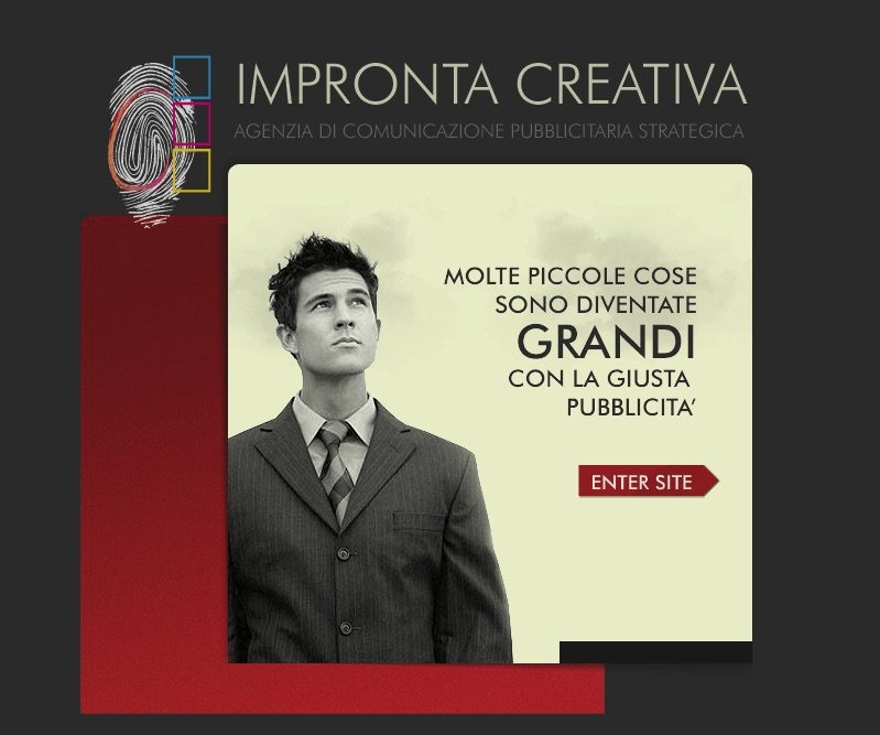 La home del primo sito di Impronta Creativa