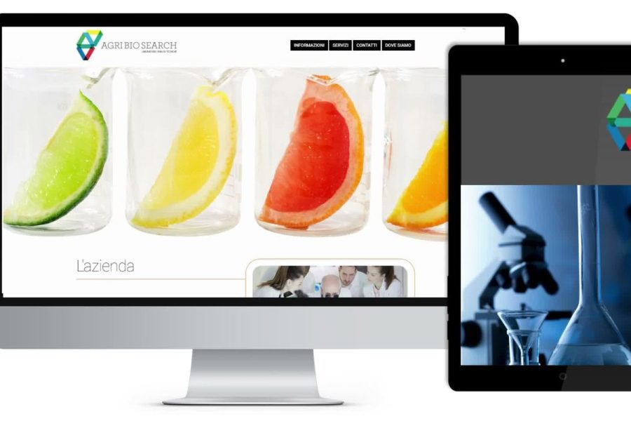 Il sito del laboratorio AgriBio Search su computer e tablet