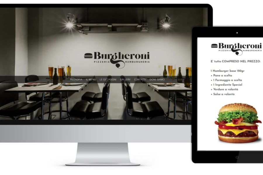 Il sito di Burgheroni su computer e tablet