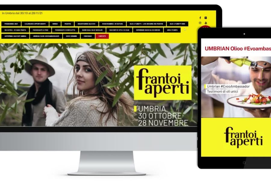 Il sito di Frantoi Aperti su computer e tablet