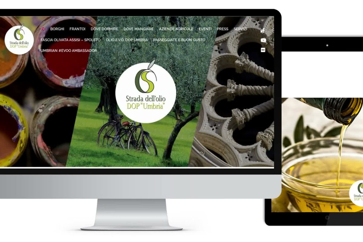 Il sito della Strada dell’Olio DOP Umbria su computer e tablet